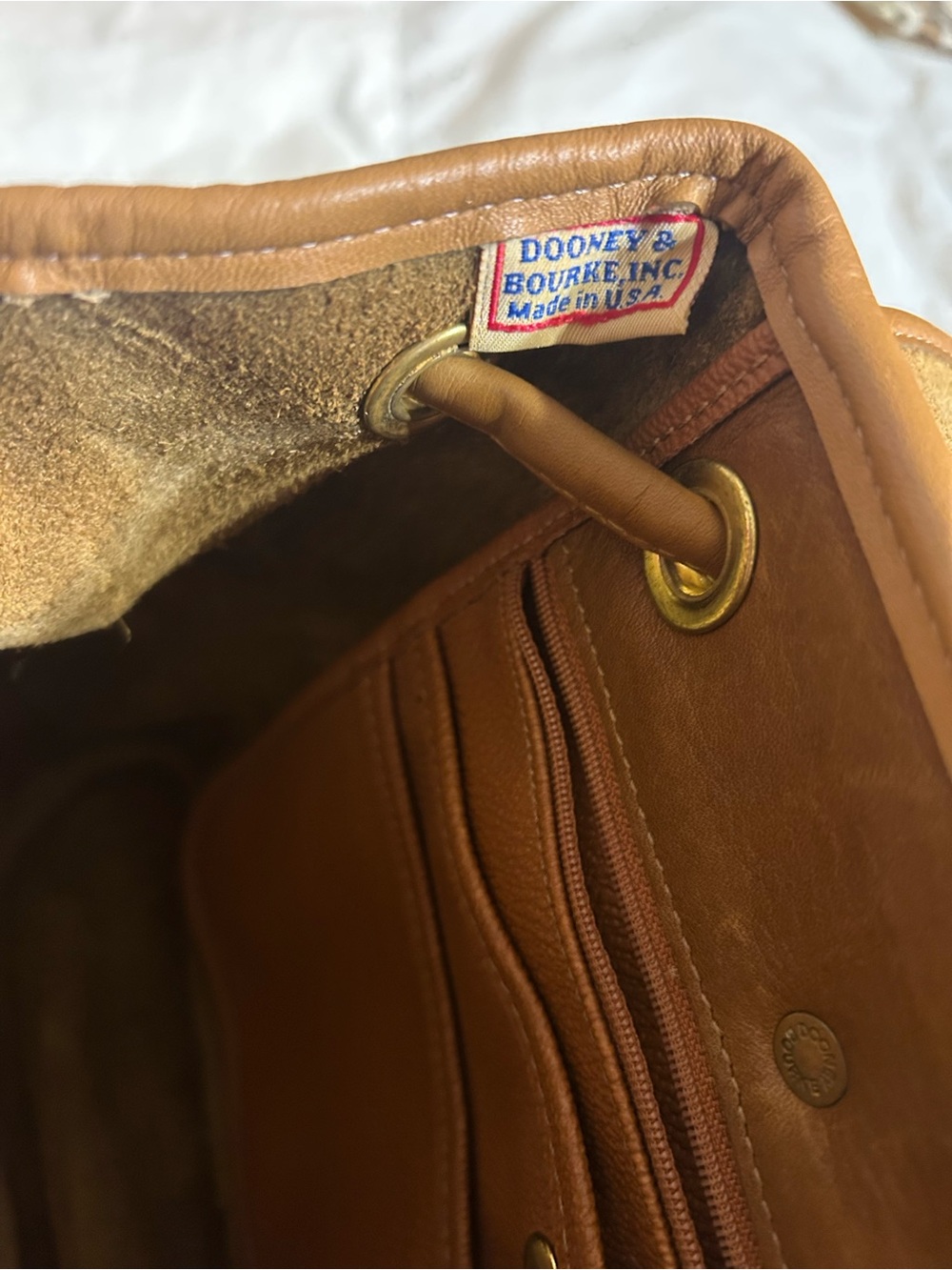 Dooney and Burke Classic Leather Tassel Mini Backpack - Brown - Picture 6 of 6